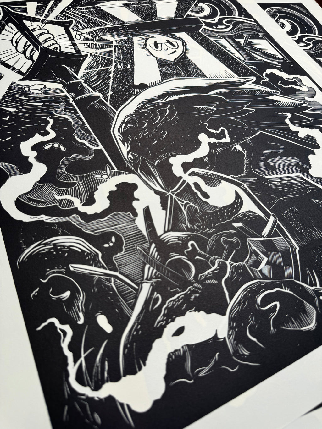 Feast - Linoprint 46x56cm