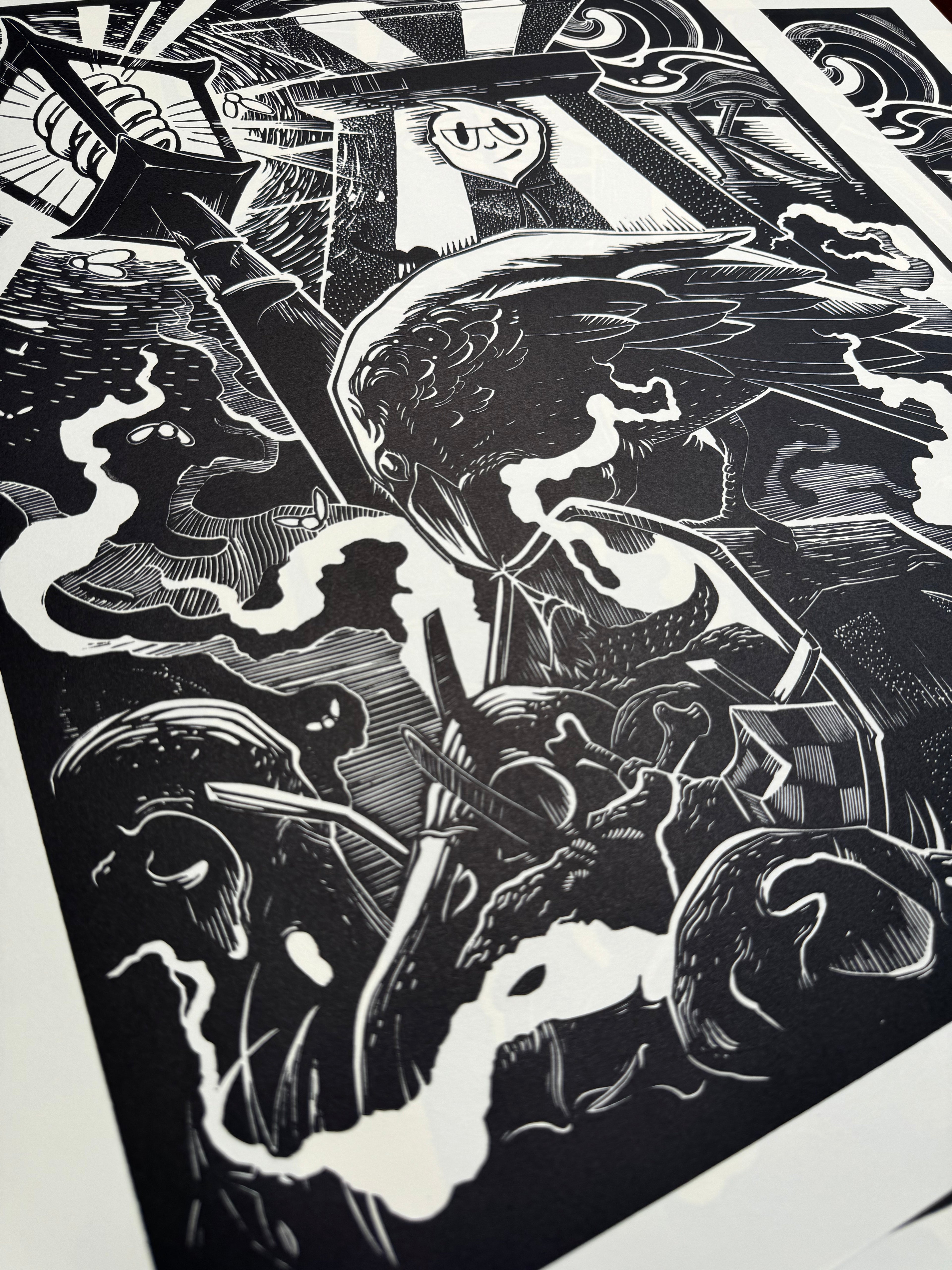Feast - Linoprint 46x56cm