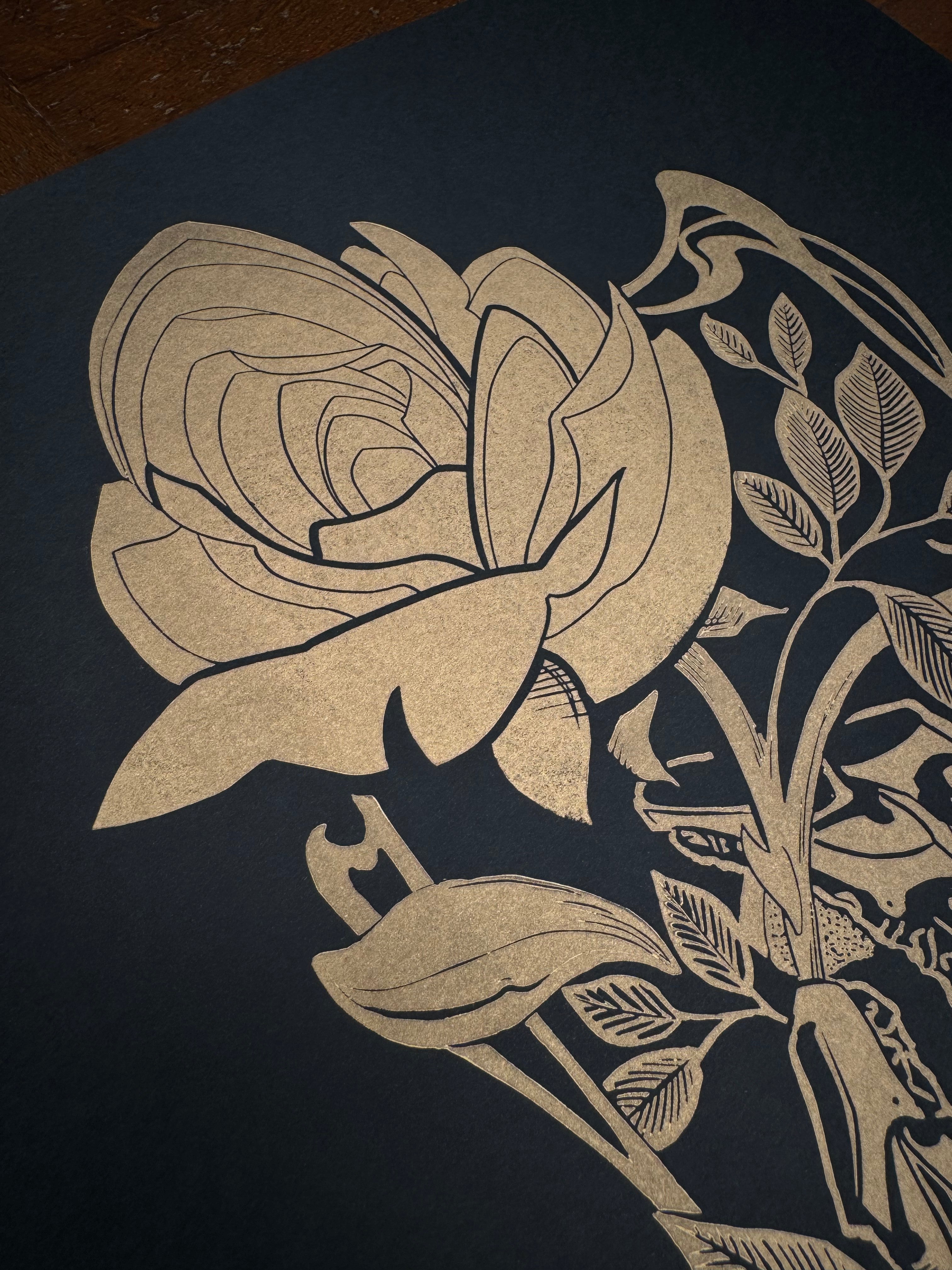 Old Times - Linocut Print 47X67cm